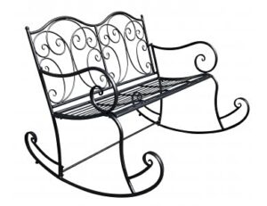 Rocking Garden Bench For Two Perfect For Your Outside Patio Outdoor Seating Smart Vintage Style Black Furniture For You Garde