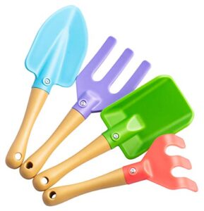 UPP Childrens Gardening Set I Set Of Gardening Toys for Fresh Air Playtime I Sturdy Outdoor Garden Toys For Kids Ages 18 Mos. And Up I High Quality Sand Pit Toys - DIN EN71 & CE-Certified [Set of 4]