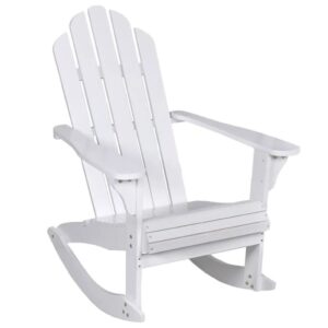 Outdoor Wood Rocking Chair Garden Armchair Patio Chaise for Indoor and Outdoor Furniture (B One Size)