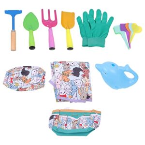 TOYANDONA 1 Set Kids Gardening Tool Garden Tools Toys Watering Can Rake Apron Gloves Pretend Play Accessories Outdoor Indoor Toys Gift for Boys Girls
