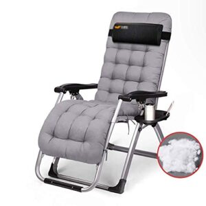 GAOZHEN Zero gravity Patio lounger chair Folding chair in Garden &Outdoors recliner armchair rocking chair with cushions Supports up to 200kg (Color : Gray)