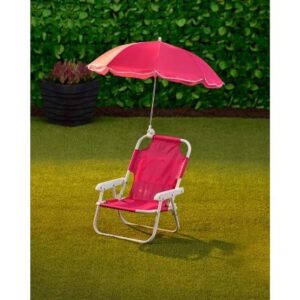 CrazyShop1 Kids Patio Furniture Chair Umbrella Children's Sun Lounger Seat Garden Parasol (Pink)