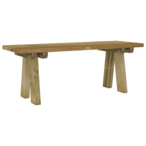 idaXL Solid Wood Pine Garden Bench Impregnated Outdoor Balcony Terrace Seating Furniture Corrosion-Resistant Patio Yard Lawn Wooden Bench