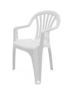 VTL® White Plastic Garden Chairs Low Back Seat Patio Partying Camping Stacking