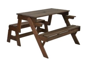 GARDEN HARDWOOD FOLDING PICNIC TABLE BENCH 2 IN 1 MADE FROM EUCALYPTUS WOOD