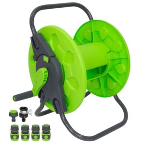 AQAQ Garden Hoses Reel Garden Pipe Storage Cart Portable Water Hose Reel Cart