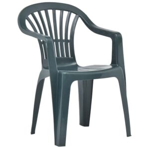 VTL® Green Plastic Garden Chairs Low Back Seat Patio Partying Camping Stacking