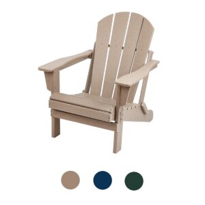 Trueshopping Polywood Adirondack Folding Garden Chair - Classic Outdoor Armchair Lounger for Patio