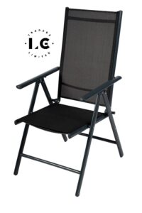7 Position Folding Garden Chair - Grey