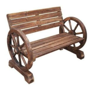 Wooden Cartwheel Garden Bench