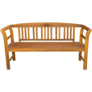 idaXL Solid Acacia Wood Garden Bench 157x45x82.5cm Outdoor Furniture Sea