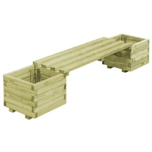 idaXL Garden Planter Bench Impregnated Pinewood Outdoor Seat Flower Box