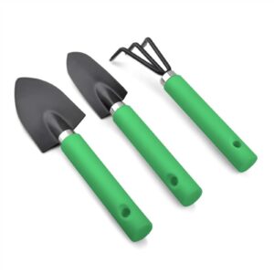 YDDM 3pcs Mini Garden Shovel Rake Spade Erramientas Bonsai Tools Set Wooden Handle for Flowers Potted Plant Garden Tools (Color : 01)