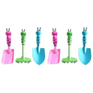 TOYANDONA 2pcs Kids Gardening Tools gardening tool playset mini metal rake shovel kids shovel toy with Round Shovel