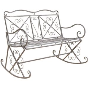 DICOINA Household Garden Courtyard Metal Rocking Chair