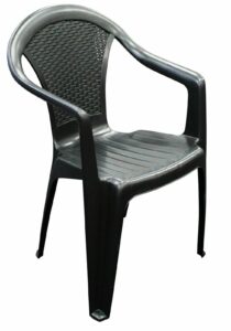 50 Plastic Garden Chairs Strong Black Stackable Outdoor Patio Furniture - Bulk