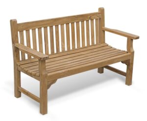 Turner Teak 3 Seater Garden Bench - 5ft Garden Bench - Jati Brand