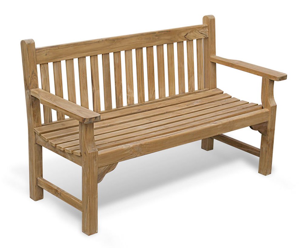 Turner Teak 3 Seater Garden Bench - 5ft Garden Bench - Jati Brand