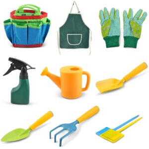 Pack of 9 Kids Gardening Tools Apron Garden Toys Travel Beach Educational Spraying Plants Seedling Children Toy Gifts