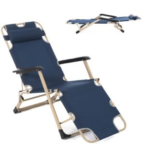 sogesfurniture Reclining and Folding Garden Sun Lounger Chair Outdoor Camping Bed Portable Lightweight Armchair Folding Beach Chair Fishing Chair