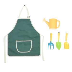 YARNOW 1 Set Mini Gardening Tool Toy Small Metal Rake Spade Watering Pot with Apron Pretend Play Garden Toy Early Educational Toy for Home Shop