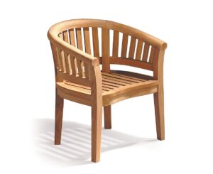 JATI Apollo Banana Teak Garden Chair - Grade-A Teak | Curved Top-Rail | Delivered Ready-Assembled