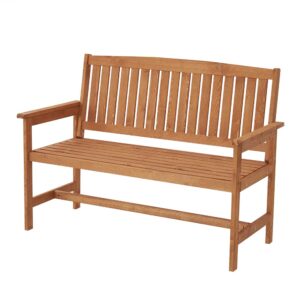 Panana 2 Seater Wooden Garden Bench Wood Park Chair Outdoor Seating Relaxing Seat Conversation Balcony Lawn Furniture