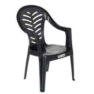 Resol 1x Grey Palma Plastic Garden Chair - Stackable UV Resistant Outdoor Patio Deck Balcony Furniture One Seater Armchai