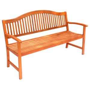 Azuma Wooden Bench Garden Seat Natural Hardwood Outdoor Furniture Traditional Rustic 3 Sea