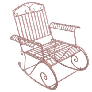 Open-air wrought iron rocking chair garden metal bench