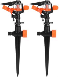 JSY 2 Set Automatic Ground Fork Irrigation Sprinkler Large Coverage Watering Sprayer For Garden Lawn Automatic Irrigation Equipme