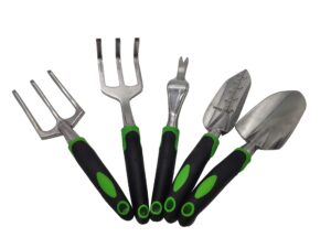 HCW Garden Tool Set 5 Piece Easy Gardening with Cast Aluminium and Ergonomic Handle