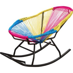LPGY Outdoor Rattan Rocking Chair - Beach Relax Chairs with Foldable Footrest for Garden Patio Pool Use