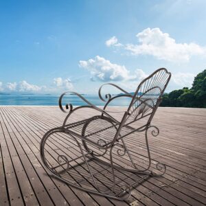 Owl's-Yard Patio Metal Rocking chair for Adults