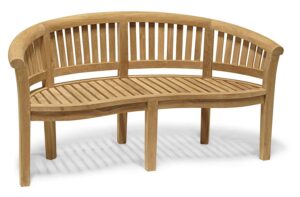 Jati Wimbledon Teak Garden Banana Bench - 3-Seater