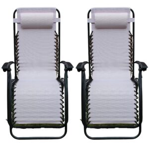 UK-Gardens Outdoor Garden Sun Lounger Relaxer Recliner Folding Lawn Patio Chair - Zero Gravity Chair - Anti Gravity Chair – Brown