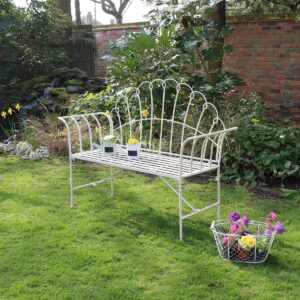 Melody Maison Antique Cream Vintage Garden Bench