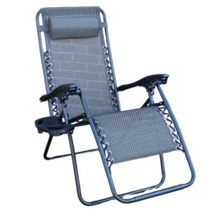 UK-Gardens Outdoor Garden Sun Lounger Relaxer Recliner Folding Lawn Patio Chair - Zero Gravity Chair - Anti Gravity Chair – Brown
