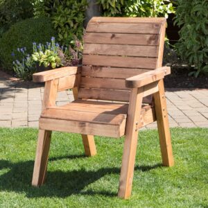 Samuel ALEXANDER Hand Made Traditional Chunky Rustic Wooden Garden Chair Furniture Delivered Assembled