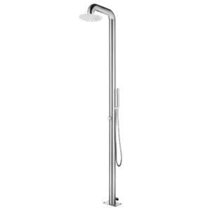 idaXL Garden Shower Faucet Stands Garden Outdoor Bath Accessory Outdoor Shower System Tool Tower Outdoor Garden Patio Stainless Steel