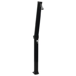 Cikonielf Solar Garden Shower 23 L Foldable Solar Powered Shower 214 cm Heat Up to 62 °C PVC UV Resistant Black