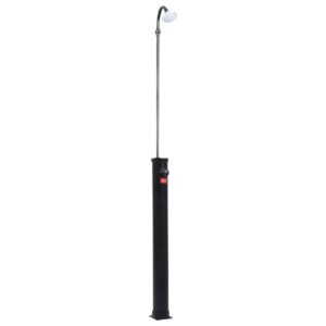idaXL Garden Solar Shower Outdoor Backyard Patio Swimming Pool Poolside Solar Heated Energy-Saving Water Showering Stand Black 215cm 8L