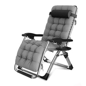 XUMOUDDIAN Patio Chairs Reclining Sun Loungers Zero Gravity Chaise Lounges Outdoor Garden Rocking Deck Chair For Beach Camping Supports 200kg (Color : Black) Happy