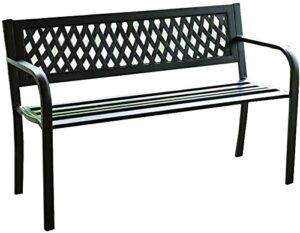 Outdoor Bench 47-Inch Outdoor Park Garden Metal Bench