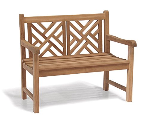 Jati Chartwell 1.2m Chippendale Teak Garden Bench - Grade-A Teak | Lattice Backrest | Delivered Ready-Assembled