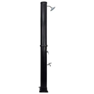 GOTOTOP 40L Solar Garden Shower with Shower Head and Faucet 60°C PVC UV Resistant 16 x 220 cm Black