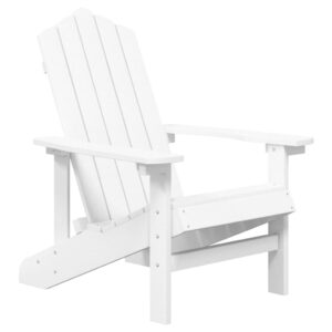 idaXL Garden Adirondack Chair Patio Armchair Terrace Yard Plastic Adirondack Seat Balcony Seating Household Outdoor Furniture HDPE White