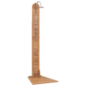 idaXL Solid Teak Garden Shower 70x75x204cm Freestanding Poolside Tower Stall