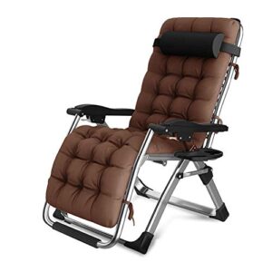 GAOZHEN Patio Chairs Reclining Sun Loungers Zero Gravity Chaise Lounges Outdoor Garden Rocking Deck Chair For Beach Camping Supports 200kg (Color : Brown)