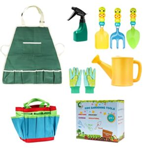 9Pcs Kids Gardening Tools Outdoor Toys Set Backyard Play with Apron